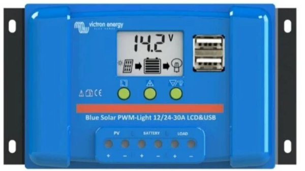 Blue Solar PWM-LCD&USB 12/24V - 30A