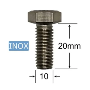 Șurub Inox Cap Hexagonal M10x20 mm