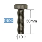 Șurub Inox Cap Hexagonal M10x30 mm