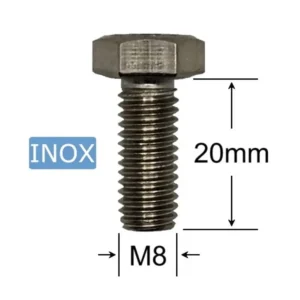 Șurub Inox Cap Hexagonal M8x20 mm