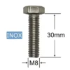 Șurub Inox Cap Hexagonal M8x30 mm