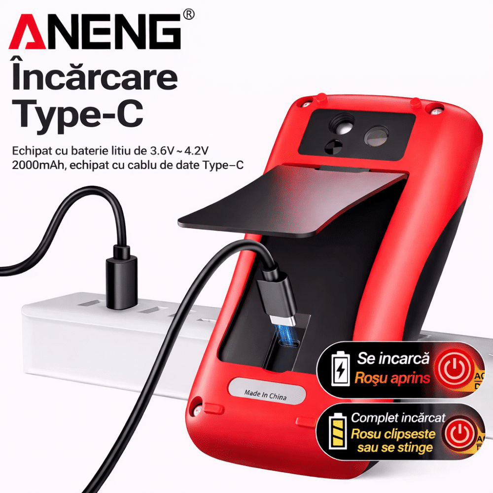 Multimetru ANENG AR01 cu cameră termică, 1000V DC, 750V AC