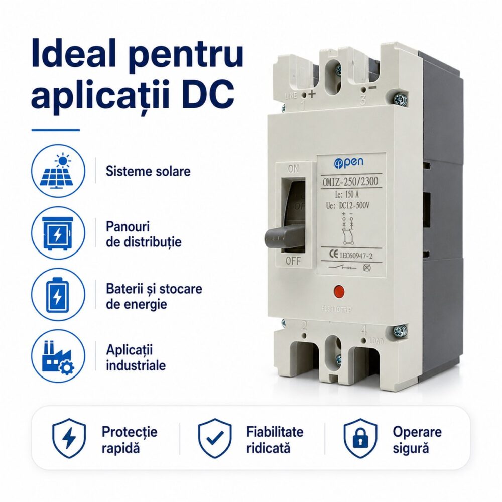 Întrerupător automat MCCB 150A DC OPEN – caracteristici și detalii tehnice
