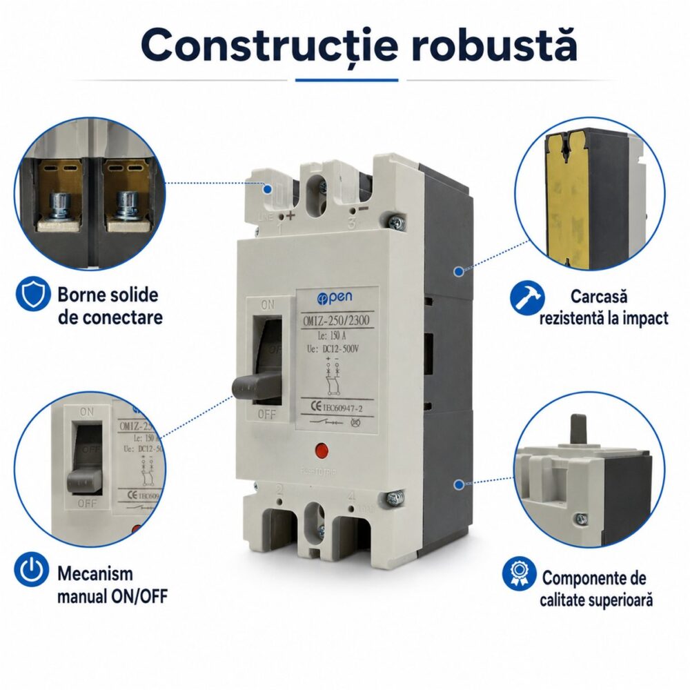 Întrerupător automat MCCB 150A DC OPEN – caracteristici și detalii tehnice