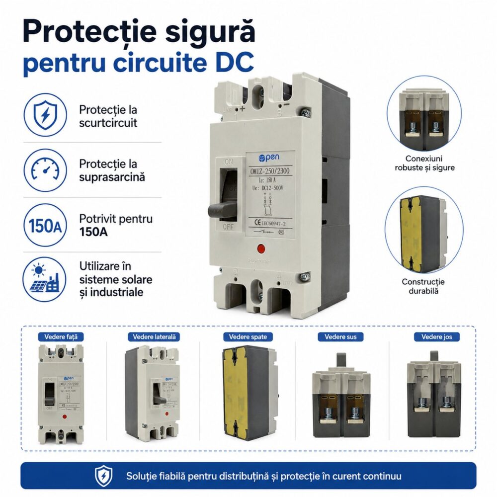 Întrerupător automat MCCB 150A DC OPEN – caracteristici și detalii tehnice