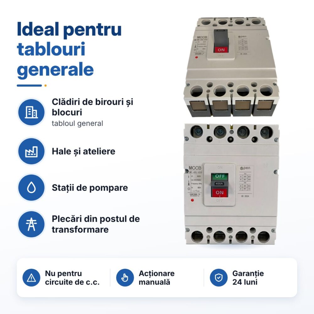 intrerupator mccb 400a 4p open om1
