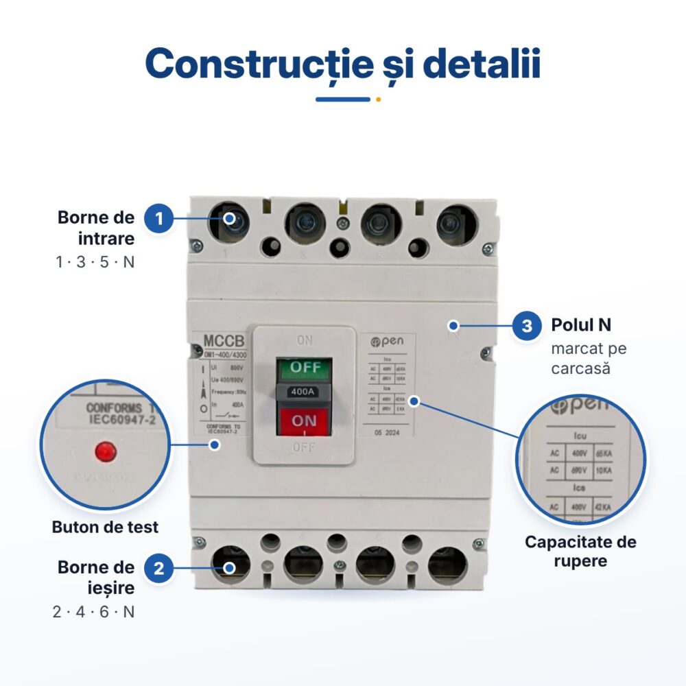 intrerupator mccb 400a 4p open om1