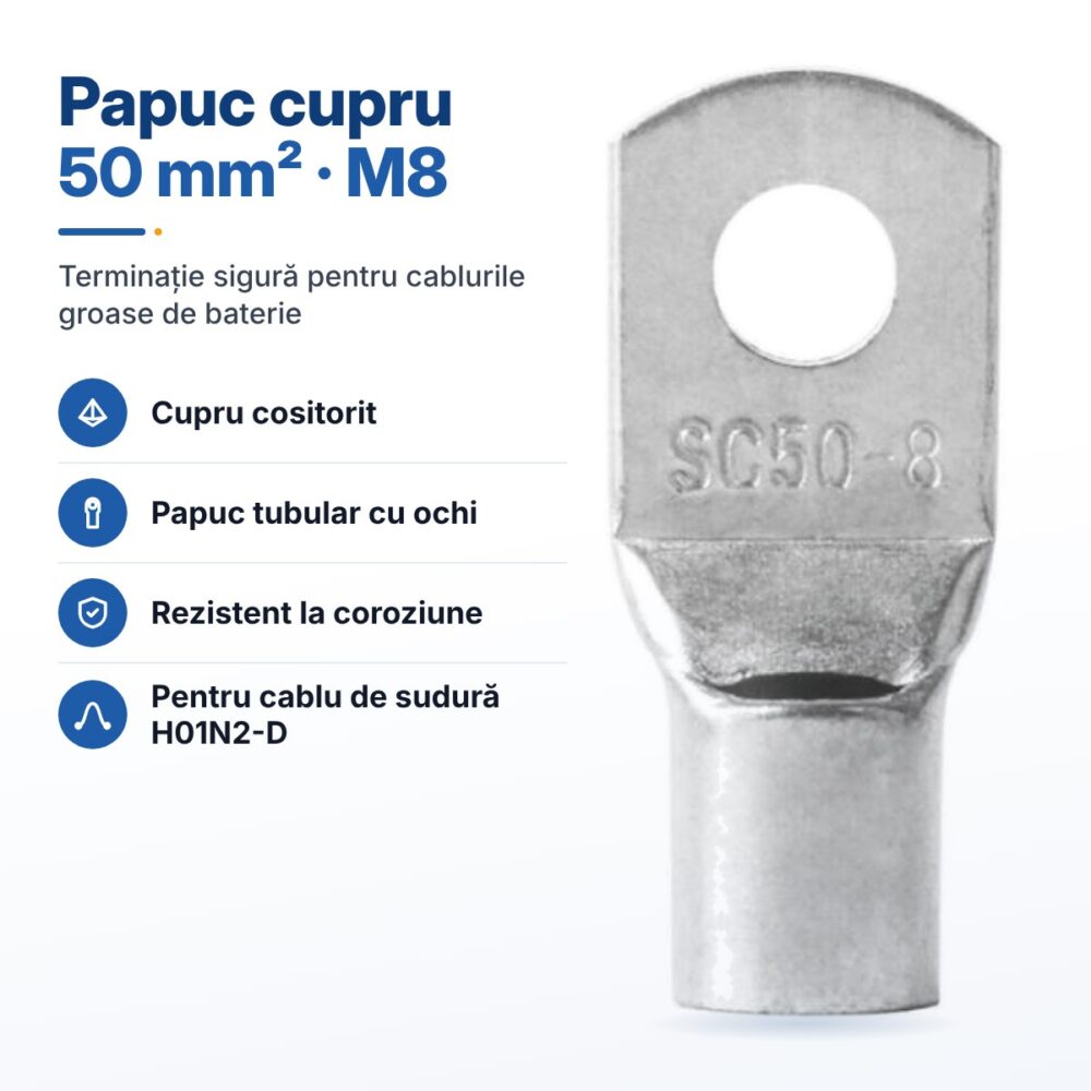 papuc cupru cositorit 50mm2 m8 sc50 8