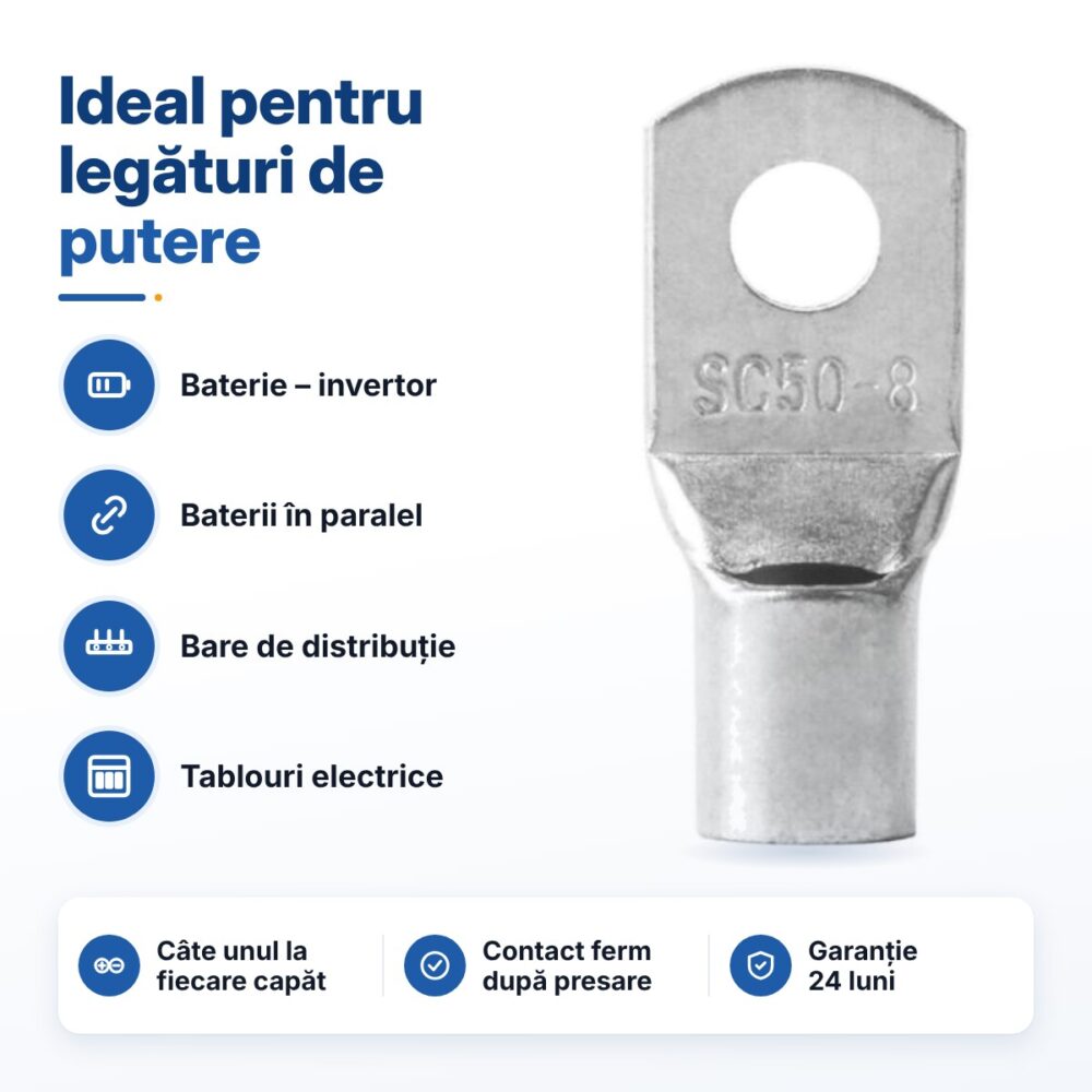 papuc cupru cositorit 50mm2 m8 sc50 8