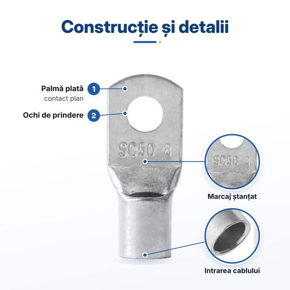 papuc cupru cositorit 50mm2 m8 sc50 8