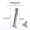 suport reglabil panou picior 44cm